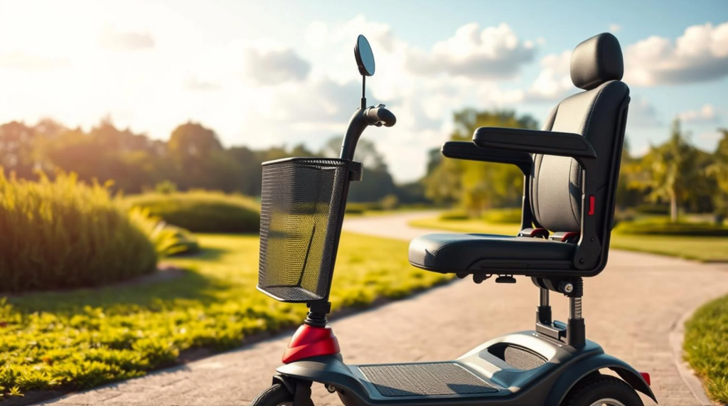 senior mobility scooter outdoors